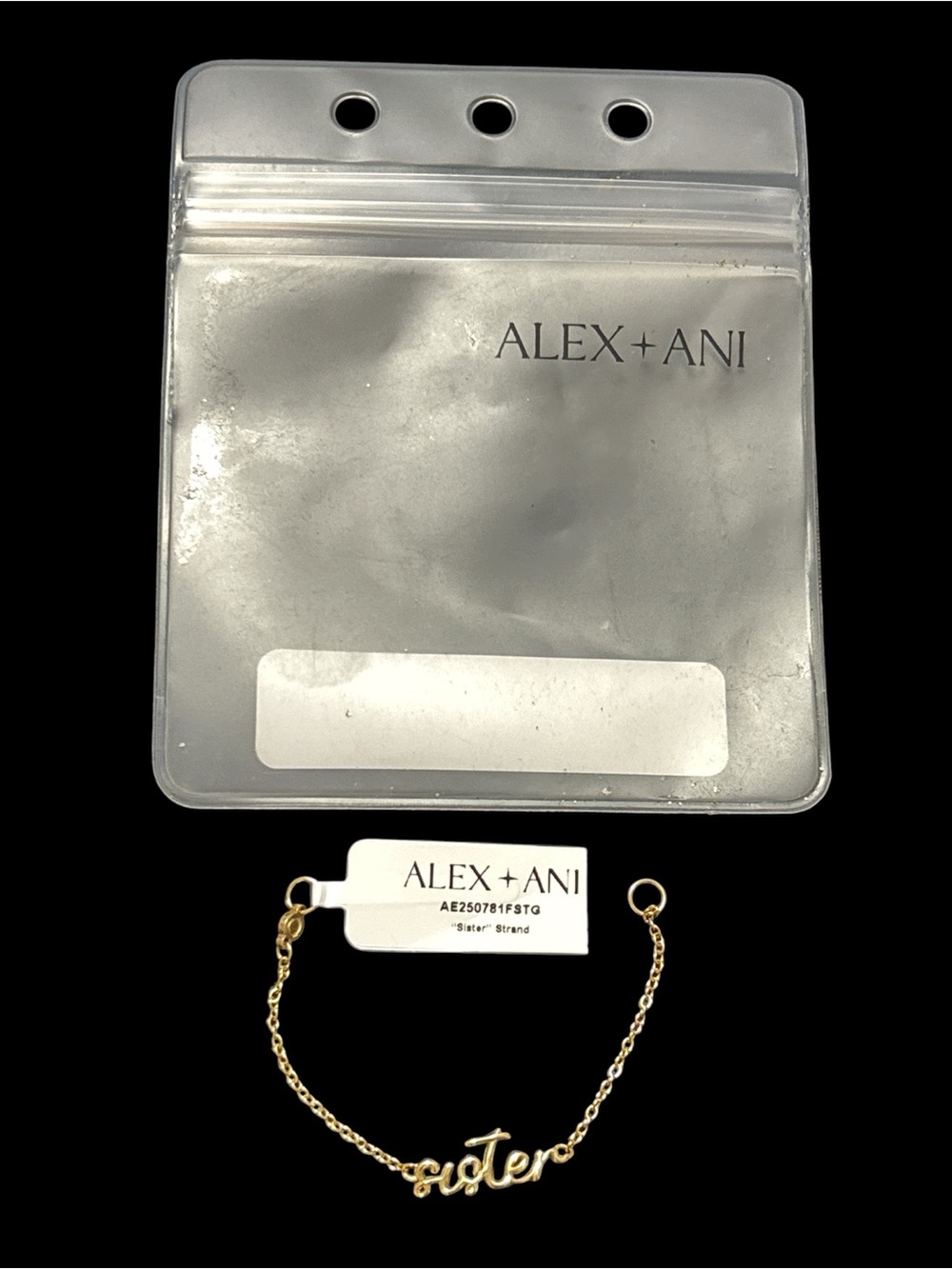 Alex and Ani Gold 'Sister' Script Chain Bracelet